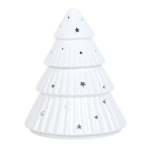 White Christmas Tree Tealight Burner